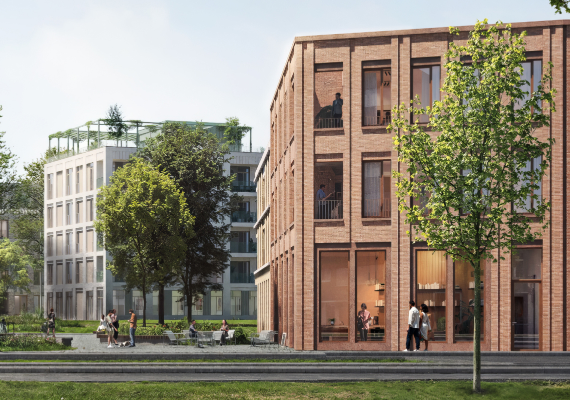 Twee handelspanden in het gebouw Brouwerij en Stokerij op de Komet-site in Mechelen.